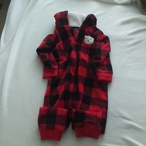 Fleece hooded romper